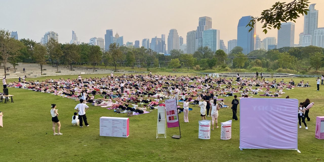 Sunday Yoga in Benjakitti Park, Bangkok